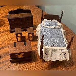 Vintage Miniature Bedroom furniture lot